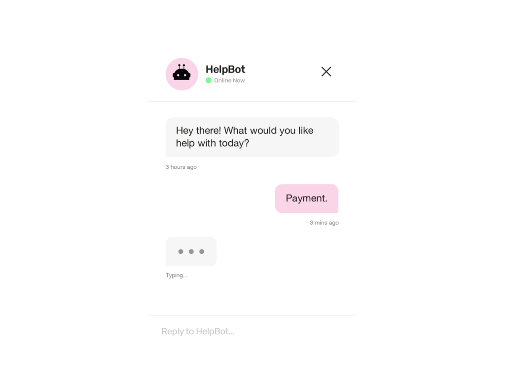 Chatbot with payment query